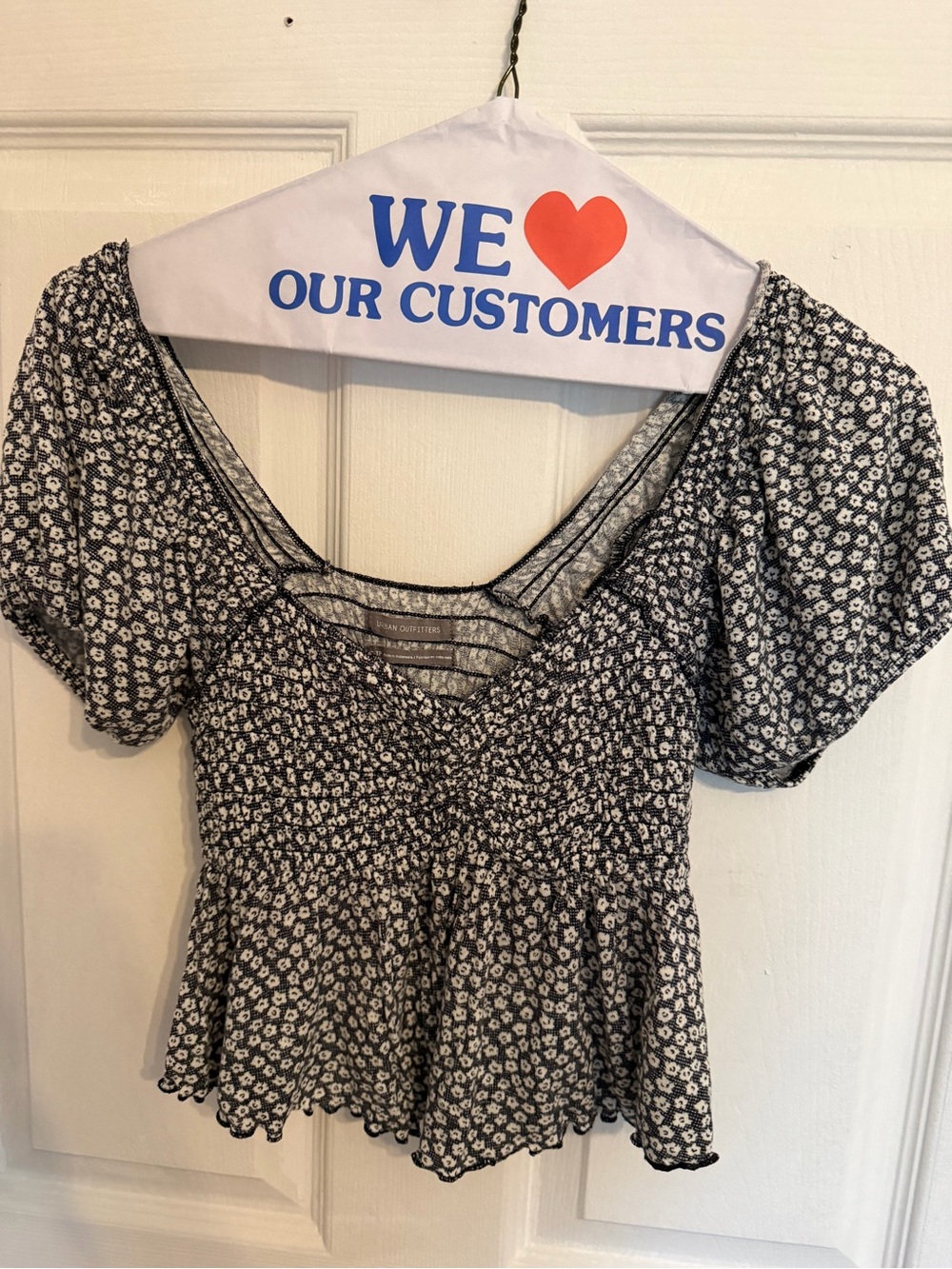 Cropped Smocked Floral Peplum Top